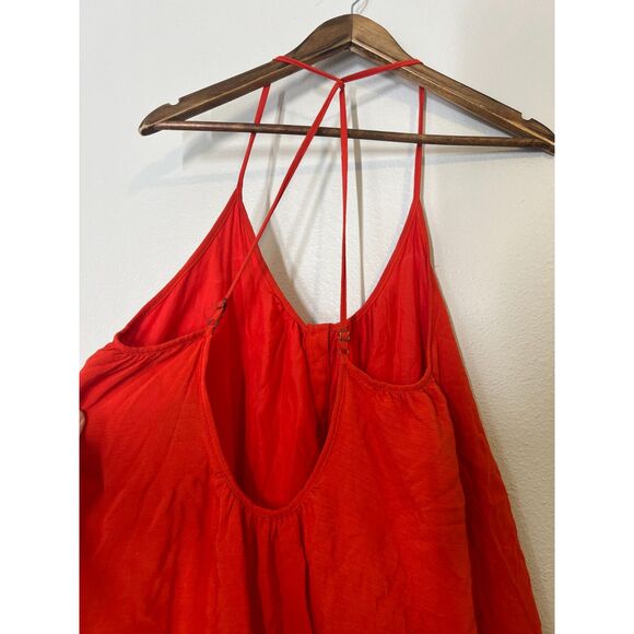 Sincerely Jules Red Rosa Cross Strap Dress Womens Sz S Shapeless Flowy Boho - Picture 8 of 13